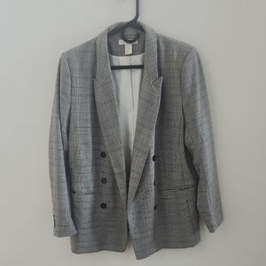 H&M Grey Plaid Blazer